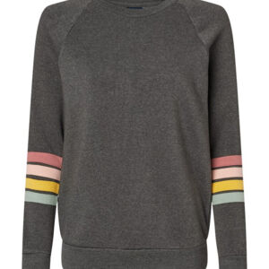 Women's Striped Sleeves Crewneck Sweatshirt Thumbnail