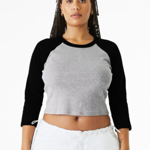 Women's Micro Rib 3/4 Raglan Baby Tee Thumbnail