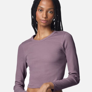 Women's Baby Rib Long Sleeve Cropped Tee Thumbnail