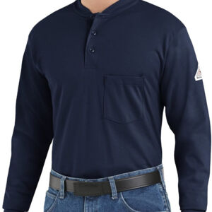 Men's Tall Long Sleeve Tagless Henley Shirt Thumbnail