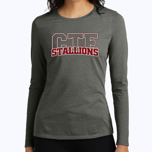 CTE Stallions - Women's Perfect Blend ® CVC Long Sleeve Tee Thumbnail