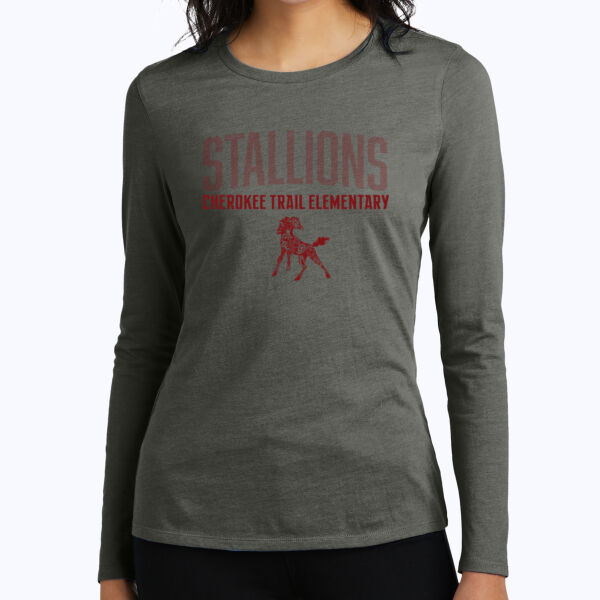 Stallions CTE Shirt - Women's Perfect Blend ® CVC Long Sleeve Tee Thumbnail